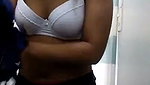 Beautiful girl buy new dress  Changing in Changing room of mall