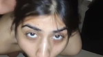 Beautiful hot girl giving Blowjob  cum on her face