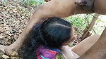 Husband mouth fuck his wife in middle of jungle
