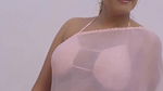 Chandini Tamilarasan huge boobs show in transparent blouse and saree