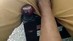 Boyfriend put his leg on gf pussy