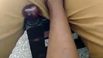 Boyfriend put his leg on gf pussy