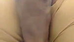 Boyfriend put his leg on gf pussy