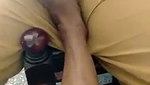Boyfriend put his leg on gf pussy