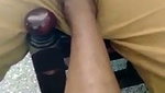 Boyfriend put his leg on gf pussy