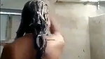 Village girl taking bath