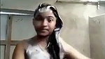 Village girl taking bath