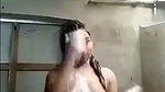Village girl taking bath