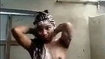 Village girl taking bath