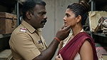 HD porn of a sexy lady fucking with two police off