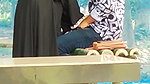 Hijabi girl enjoys outdoor sex riding on her love