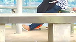 Hijabi girl enjoys outdoor sex riding on her love