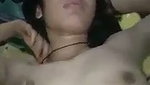 Hot girl pressing her boobs