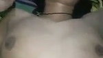 Hot girl pressing her boobs