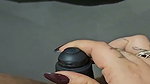 Aunty inserting black dilo in her pussy