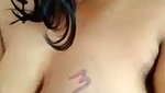 Mallu aunty with big boobs writing on nude breast
