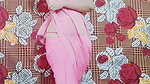 Beauty Queen, Nila YouTuber, Teasing & Showing Boobs through Pink Saree ~ PREMIUM Video