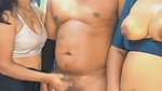 Two aunty showing  giving Handjob