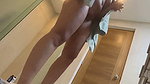 Sexy girl after bath wearing cloth