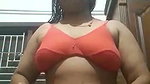 Aunty pressing her boobs  showing