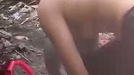 Hot girl bathing outdoor  show her boob