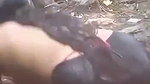Hot girl bathing outdoor  show her boob
