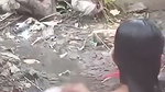 Hot girl bathing outdoor  show her boob