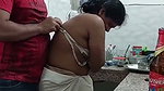 House owner fuck his maid in kitchen room