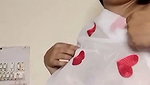 Aunty showing her boobs in transparent white saree