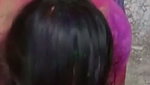 Holi color hot blowjob sex with Didi