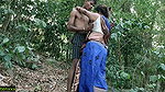Hot Aunty Having Sex with Thief at Garden!! Indian Outdoor Sex