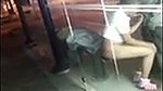 Homeless man getting head publically in down town Baltimore City
