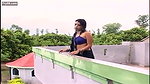 Young shy girls wet body navel show sad song in rain