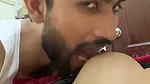Husband suck boob of his wife