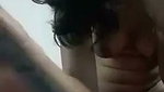 Beautiful girl inserting pen inside her pussy  showing