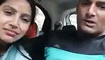 Beautiful hot girlfriend giving Blowjob inside car