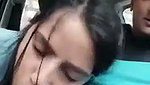 Beautiful hot girlfriend giving Blowjob inside car