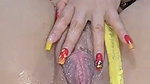 Beautiful Mumbai model using white dilo to drill her pussy  ass