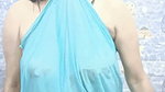 Beautiful hot bhabhi taking bath  showing her boobs in transparent dress