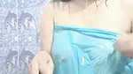 Beautiful hot bhabhi taking bath  showing her boobs in transparent dress