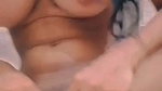 cute slim girl lick fingers in nude show