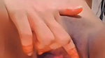 cute slim girl lick fingers in nude show