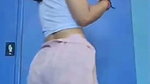 slim cute girl ass showing dancing