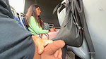 Stranger girl jerk off and sucking his dick in a publie bus full of people