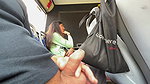 Stranger girl jerk off and sucking his dick in a publie bus full of people