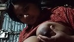 Poor aunty show her huge boobs