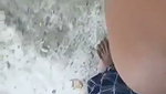 Boyfriend fuck his gf in standing doggy style