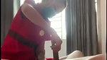 Sexy girl giving massage to cock