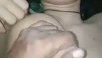 Boyfriend pressing her boobs