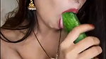 Slim bhabhi using Cucumber to destroy her pussy